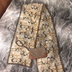 Genuine Coach Scarf and Wristlet